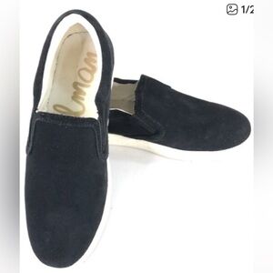 Sam Edelman Size 5.5 Black Suede Slip-On Sneaker Shoes. Marvin Slip On.